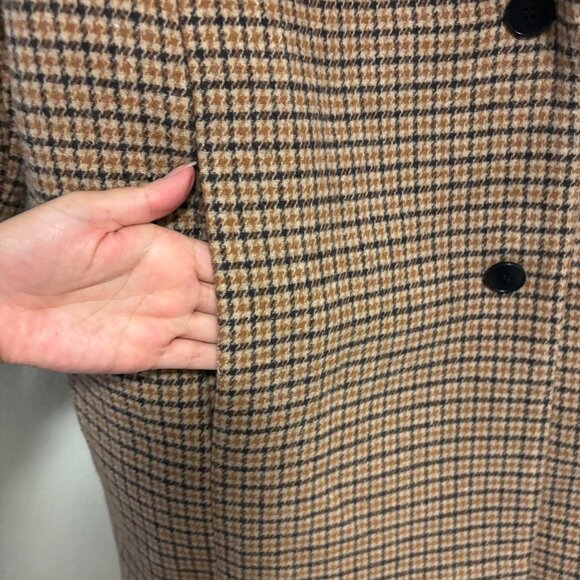 NWOT Oak + Fort Gingerbread Houndstooth Oversized Jacket Coat M - Picture 4 of 7
